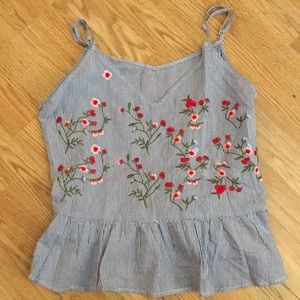 Floral Striped Tank Top